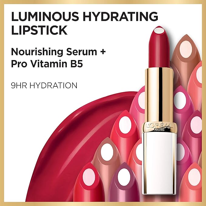 L'Oreal Paris Age Perfect Luminous Hydrating Lipstick, Sublime Red, 0.13 Ounce