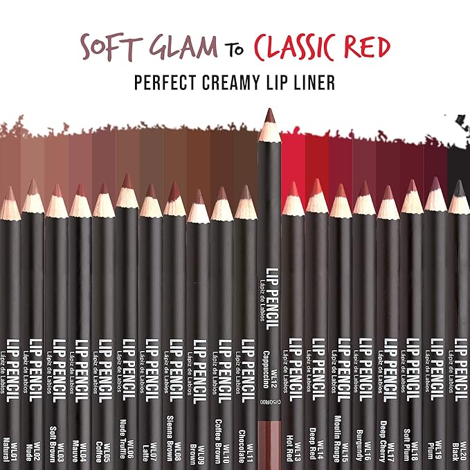 KISS New York Professional Slim Lip Pencil, Creamy Soft Lip Liner, Smooth Long-Lasting Rich Lip Color, Natural Lip Makeup, Water-Resistant Lip Crayon (Cappuccino)