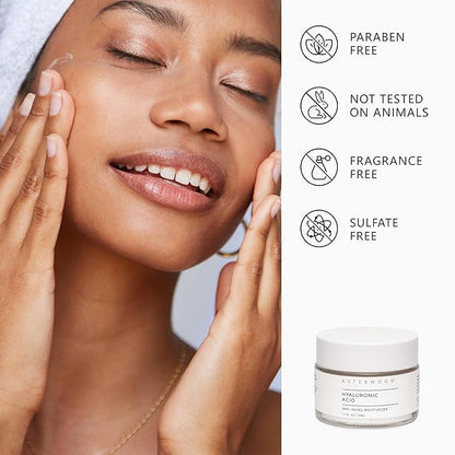 Asterwood Hyaluronic Acid Moisturizer (4 Pack) - Face Cream for Anti-Aging, Anti-Wrinkle - Hydrating for Dry Skin - Facial Moisturizer for Women & Men - Fragrance-Free, Non-Comedogenic - 6.8 oz