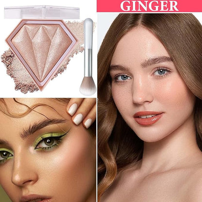 Face Glitter Blush Shimmer Waterproof Highlighter Blusher Powder,Facial