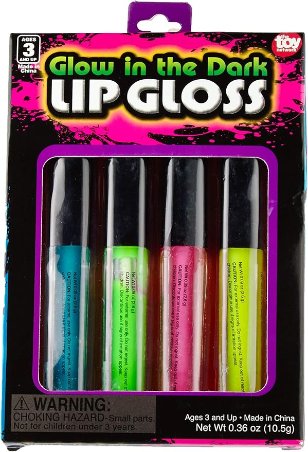 Rhode Island Novelty Assorted Color Glow In The Dark Lip Gloss (4)