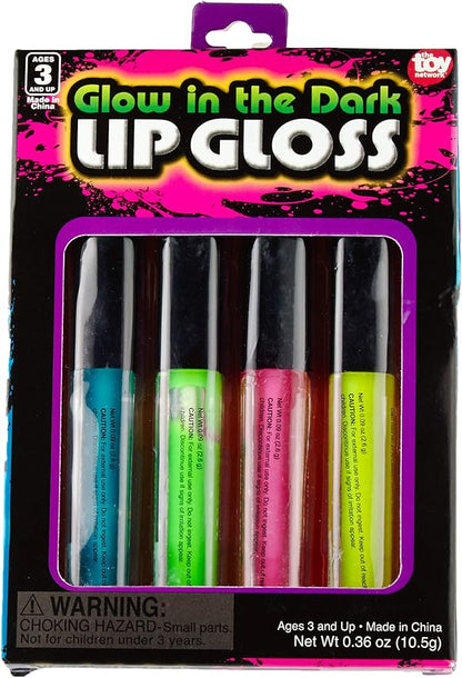 Rhode Island Novelty Assorted Color Glow In The Dark Lip Gloss (4)