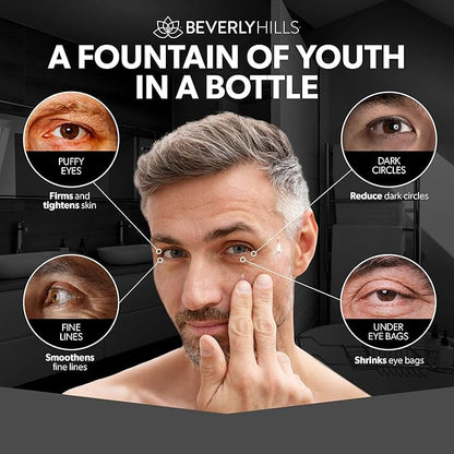 Beverly Hills V-lift Instant Eye Lift & Mens Instant Facelift Bundle with Discount - Eye Serum Treatment for Dark Circles, Wrinkles & Under Eye Bags for Women & Men, 30mL (120 Days Supply Each)