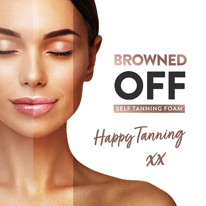 Browned Off® Medium to Dark (200ml) Watermans Self Tanning Mousse with Aloe Vera, Vitamin E, Fast Drying Vegan Fake Tan