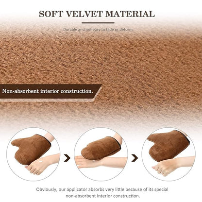 4 Packs Self Tanning Mitt Applicators Sunless Tanning Mittens Double Sided Self Tanning Gloves Reusable Tanner Applicator Mittens Brown Tanner Gloves with Thumb (Brown)