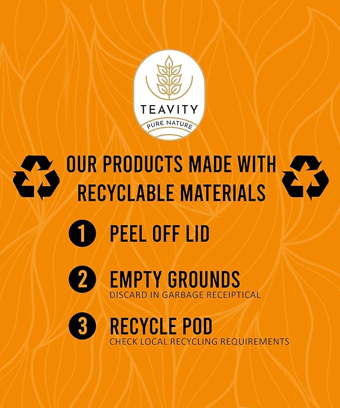 Teavity Organic Chamomile Tea Pods for Keurig - Decaf - 36 Count