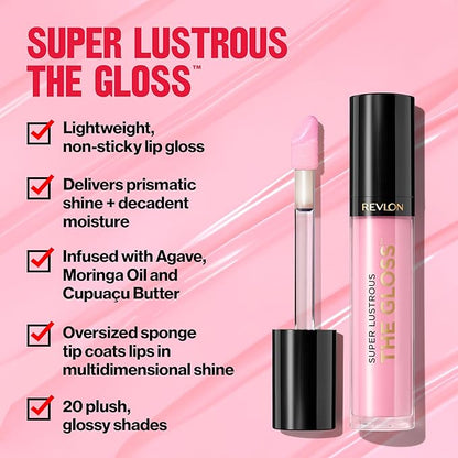 Revlon Lip Gloss, Super Lustrous The Gloss, Non-Sticky, Gloss,