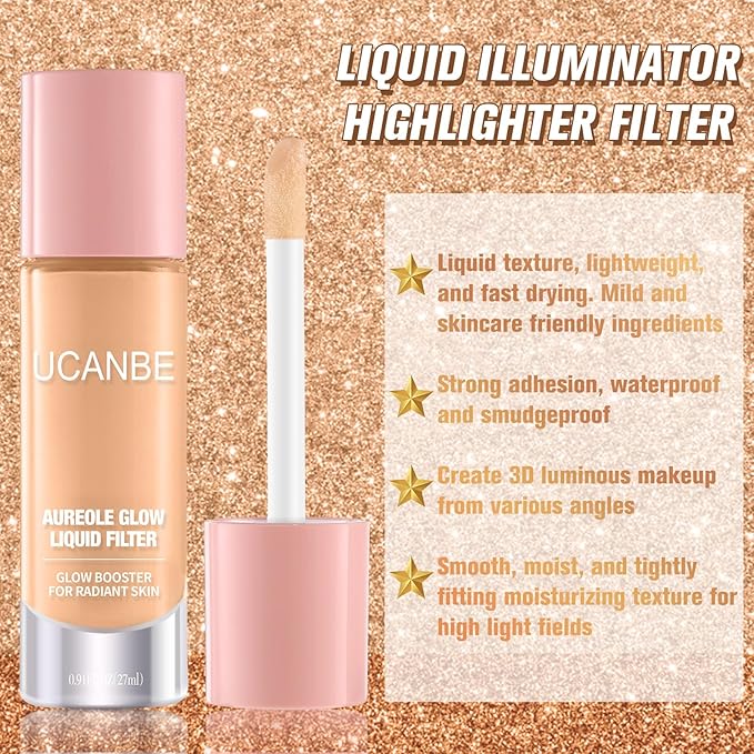 UCANBE 2PCS Halo Glow Liquid Filter, Rose Glow 0.91OZ