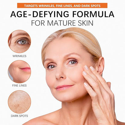 Super C Serum for Mature Skin, All-in-One Vitamin Formula Hydrates, Dark Spot Serum, Hydrates, Firms, Lifts, Smooths, Wrinkles, Reduce Dark Spots, Targets Age Spots & Wrinkles, 1 fl oz