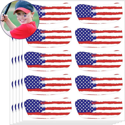 EBaokuup 25 Pairs Sport American Flag Eye Stickers, Party