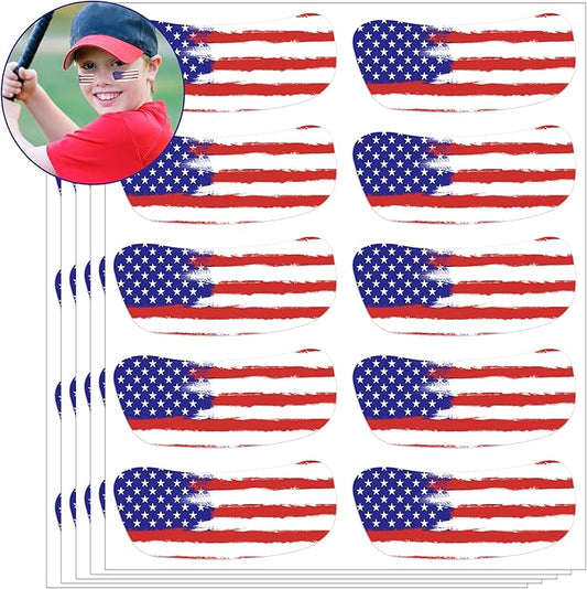 EBaokuup 25 Pairs Sport American Flag Eye Stickers, Party