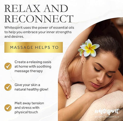 WHITESPIRIT Water Soluble Massage Oil - Large 11.83oz, Berry & Pomegranate Relaxing Aromatherapy, Warming Soothing Touch Plus Collagen