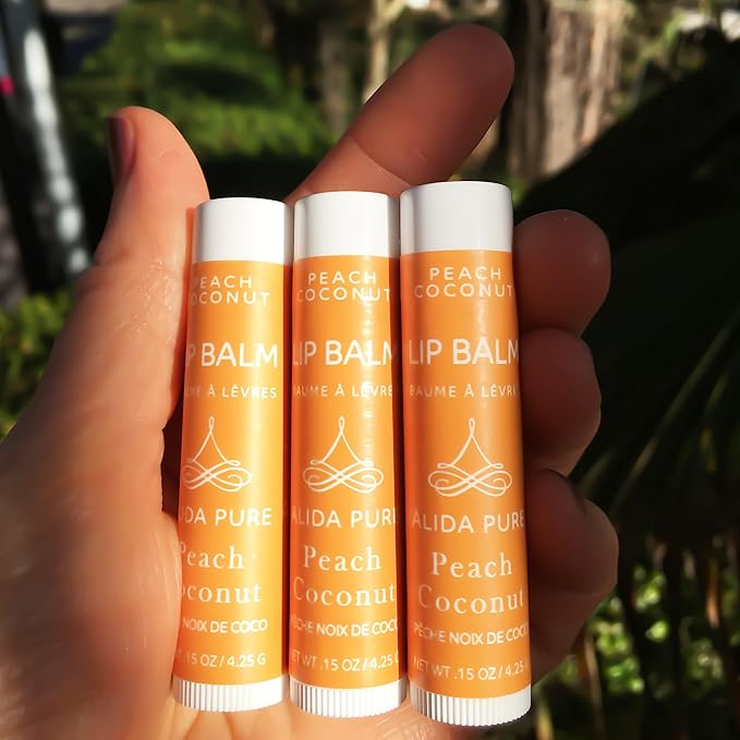Peach Coconut Lip Balm Collection, Vegan Lips,