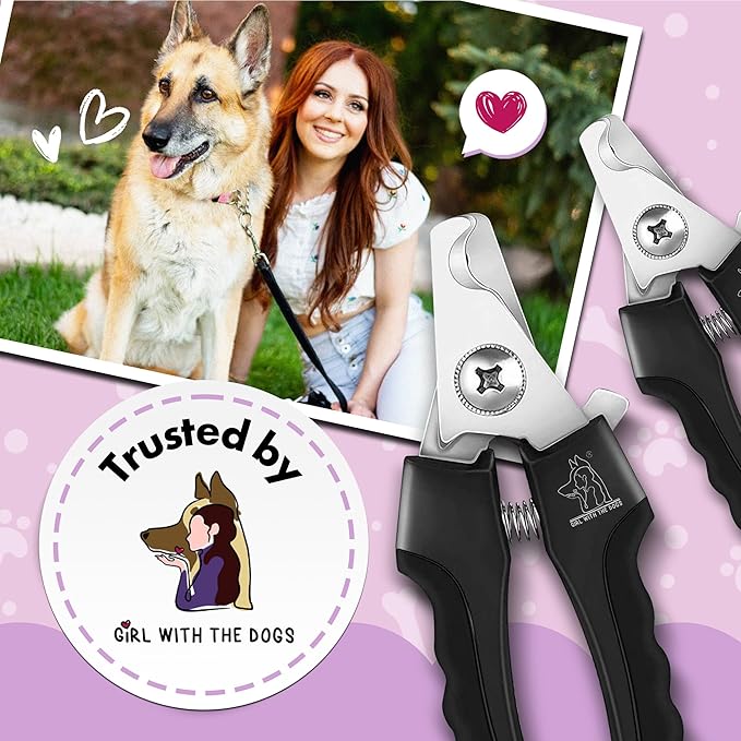 Pet nail clippers by girl