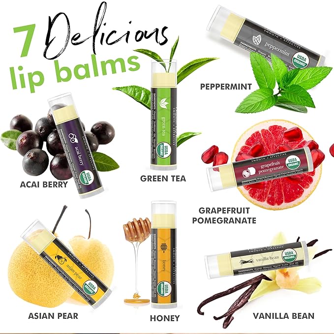 Natural Lip Balm Chapstick Pack -