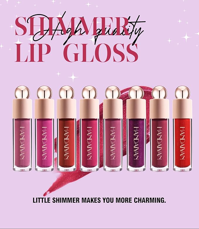 Glitter Liquid Lip Gloss, Shimmer Matte Lip Gloss, Diamond Shiny Waterproof Lipstick, Sparkly Glossy Glitter for Lips, Eyes, Cheeks, Lip Tint Glitter Glaze Lip Gloss for Girls (#01)