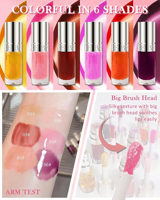 Lip Glow Oil-2Pcs Moisturizing Tinted Lip Gloss,Hydrating Comfort Glow