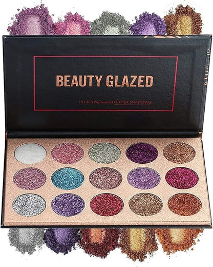 15 Colors Eyeshadow, Glitters Shimmer Pigment Pressed Makeup