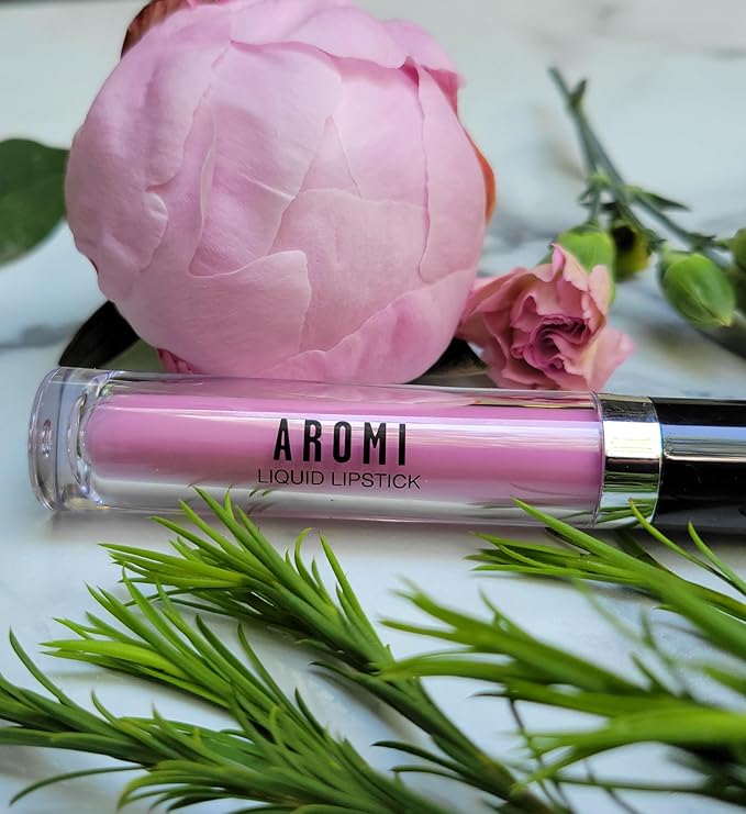 Aromi Baby Pink Matte Liquid Lipstick, Light Pink Lip Color, Smudge Proof, Waterproof, and Long-lasting Lipstick, Vegan and Cruelty-free, Handmade (Baby Pink)