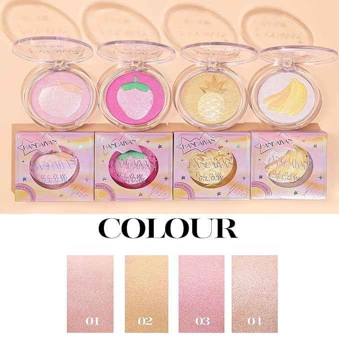 Face Highlighter Makeup Palette, Glossy Glitter Highlight Brightening Face