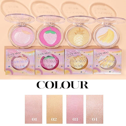 Face Highlighter Makeup Palette, Glossy Glitter Highlight Brightening Face