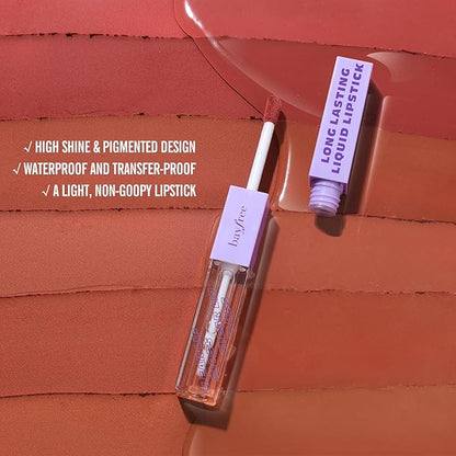 Long Lasting Liquid Lipstick with Clear Lip Gloss Long