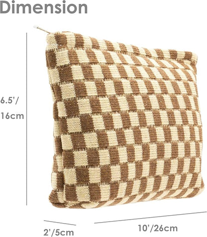 Pazimiik knitted checkered makeup bag