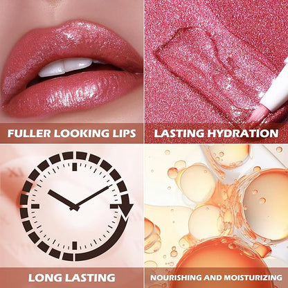 FOCALLURE Glitter Lip Gloss,High Shine Shimmer Lipstick,Long Lasting Plumping Lipgloss,Hydrating,Moisturizing,Non-Sticky and Lightweight Formula for Lip Color,Serendipity Berry