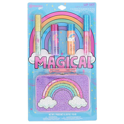 Expressions 5pc Rainbow Rhinestones Cosmetics Lip Kit For Glosses,