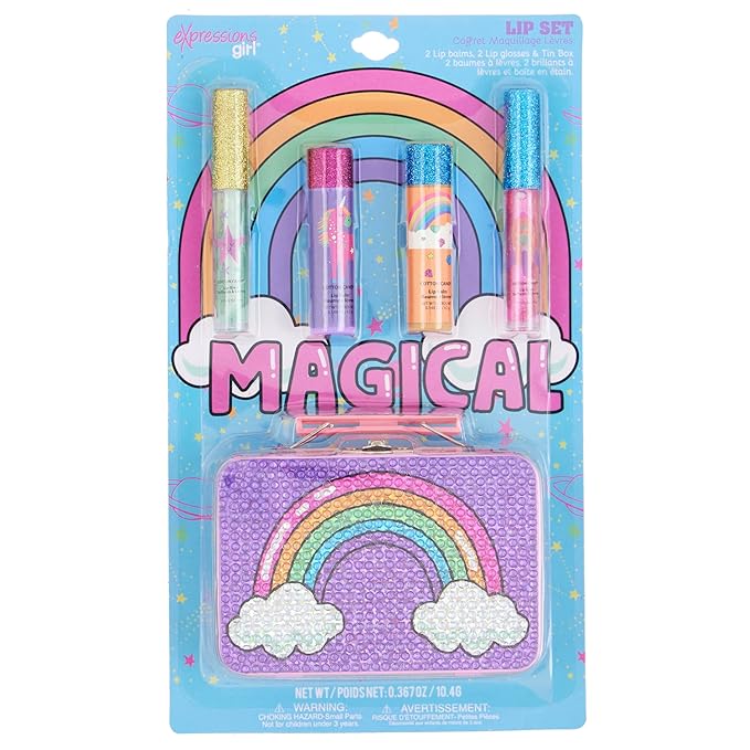 Expressions 5pc Rainbow Rhinestones Cosmetics Lip Kit
