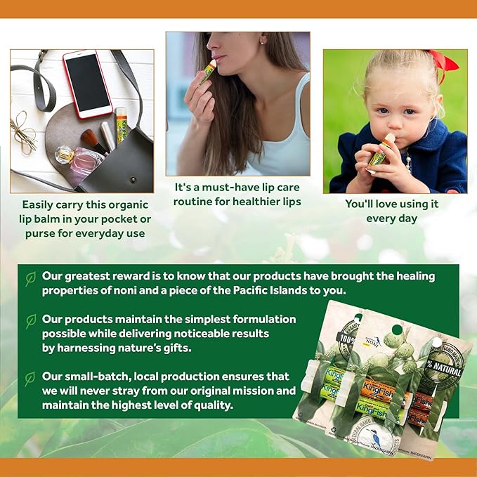 Kingfisher’s Noni Lip Balm, 2-Pack, 100%