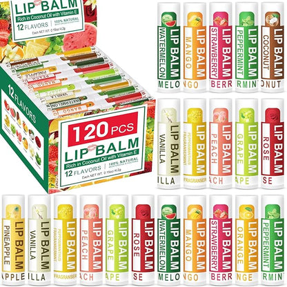 DMSKY 120 Pack Lip Balm, Natural