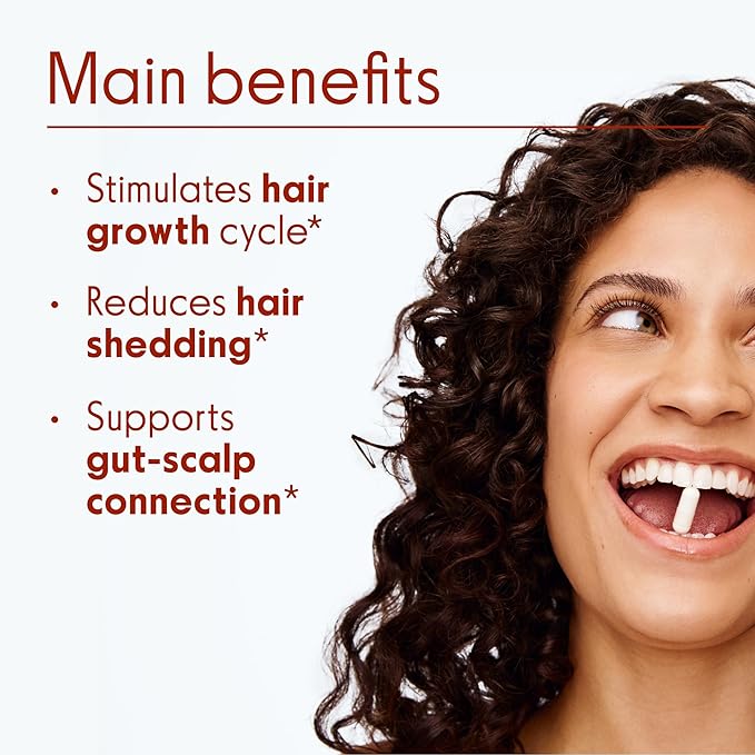 Love Wellness Healthy Hair Probiotics | Support Hair Growth with Biotin and Vitamin B12 & B6 | Supplement for Healthy Scalp & Thicker, Fuller Looking Hair | Safe & Effective | 30 Capsules