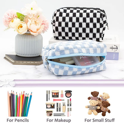 Pazimiik checkered makeup bag for
