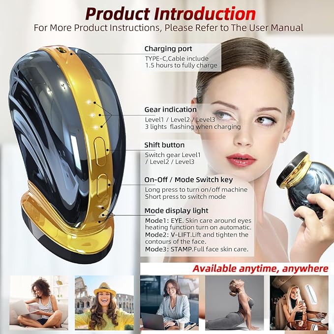 Microcurrent Multifunctional Facial Device, FSA HSA Eligible Smart Photon Micro-Current Device Electric Face Lift Light Therapy Skin Care Beauty Machine