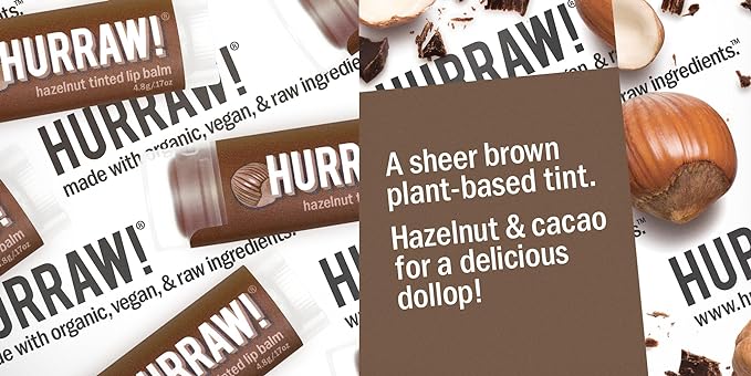 Hurraw! Hazelnut Tinted Lip Balm, 2 Palm