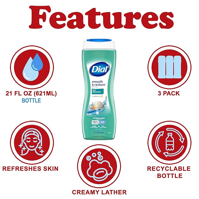 Body Wash Sea Minerals, 3 Pack