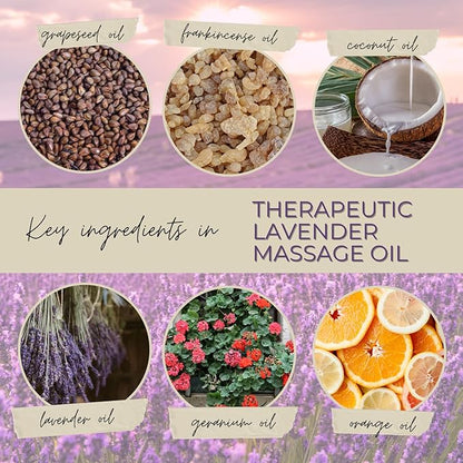 Lavender Massage Oil 8 Fl Oz - Relaxation and Soothing