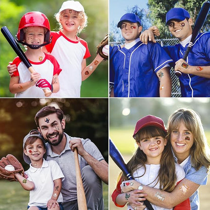 100 PCS Baseball Temporary Tattoos, Baseball Tattoos Stickers, Boys Girls
