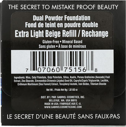 Gabriel Dual Foundation Pressed Mineral Powder Refillable (REFILL Light Beige)