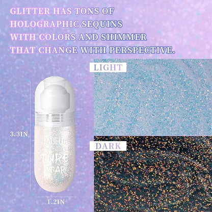 DAGEDA Body Glitter Gel, Roll-on Face Glitter for (Galaxy Blue)