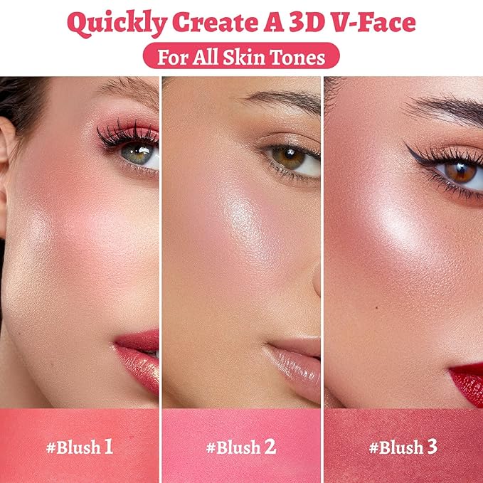 Face Stick Trio 3Pcs Multi-Use Makeup Blush Sticks,