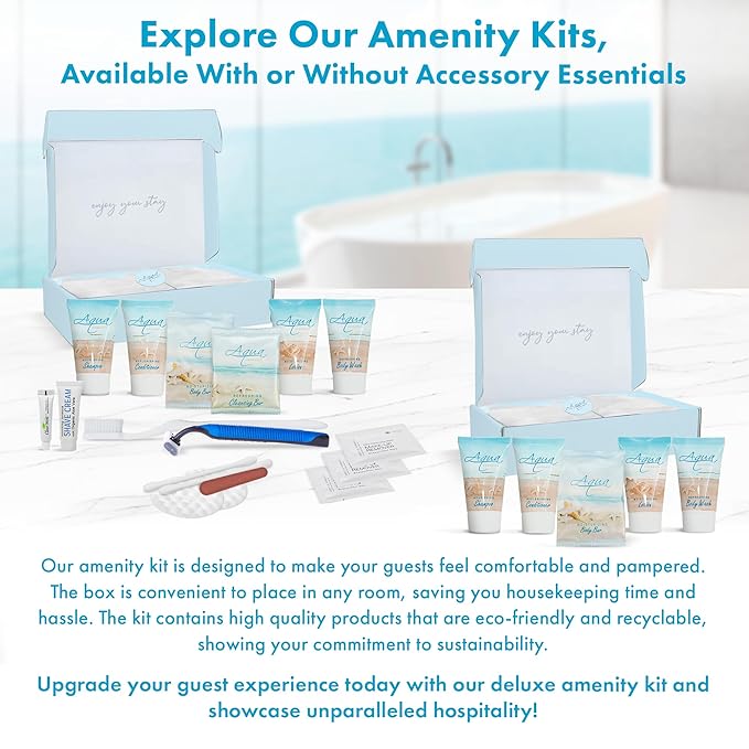 Aqua Organics Amenity Kit|Boxed Hotel Toiletries|Bulk oz