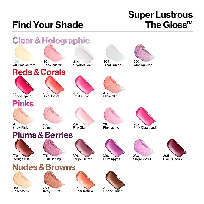 REVLON Lip Gloss, Super Lustrous The Gloss, Non-Sticky, Gloss,