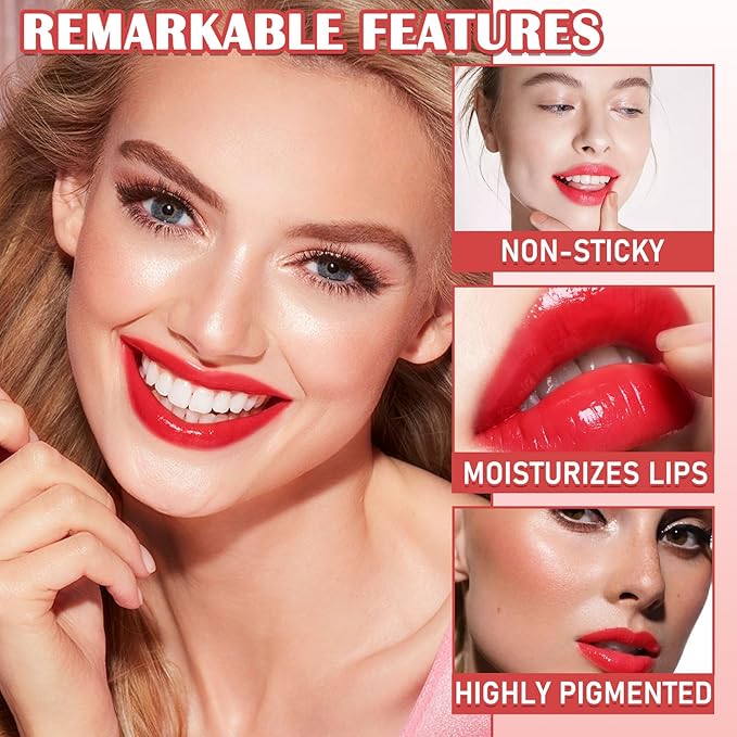 2 Colors Lip Tint Stain Set,Lip Stain Long Long