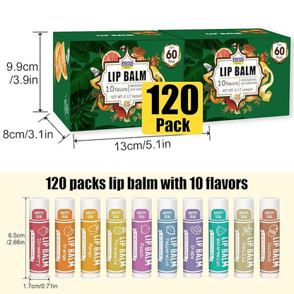 AZEN 120 Pack Lip Balm, Natural
