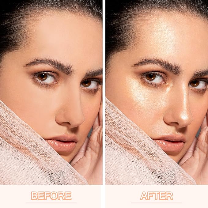 Cream Highlighter Stick, Shimmer Brightener Makeup Stick, Blendable for Women