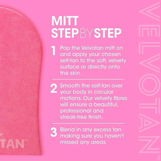 Original Double Sided Tanning Mitt - Pink - Self Tanning Applicator for Stain-Free Hands, Washable & Reusable, Use with Any Fake Tan