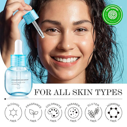 Hyaluronic Acid Serum for Face, Hyrating Serum, Microneedling Serum, EWG Certified Zealsea for Sensitive Skin, Vegan Fragrance Free Non-Comedogenic Absorb Quickly, Pure Hyaluronic Acid Anti-Aging 1oz