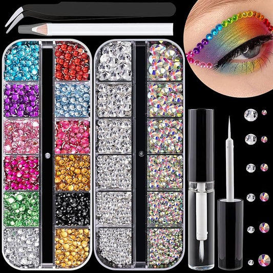Flat Back Rhinestone Kits Colorful Rhinestones+Crystal